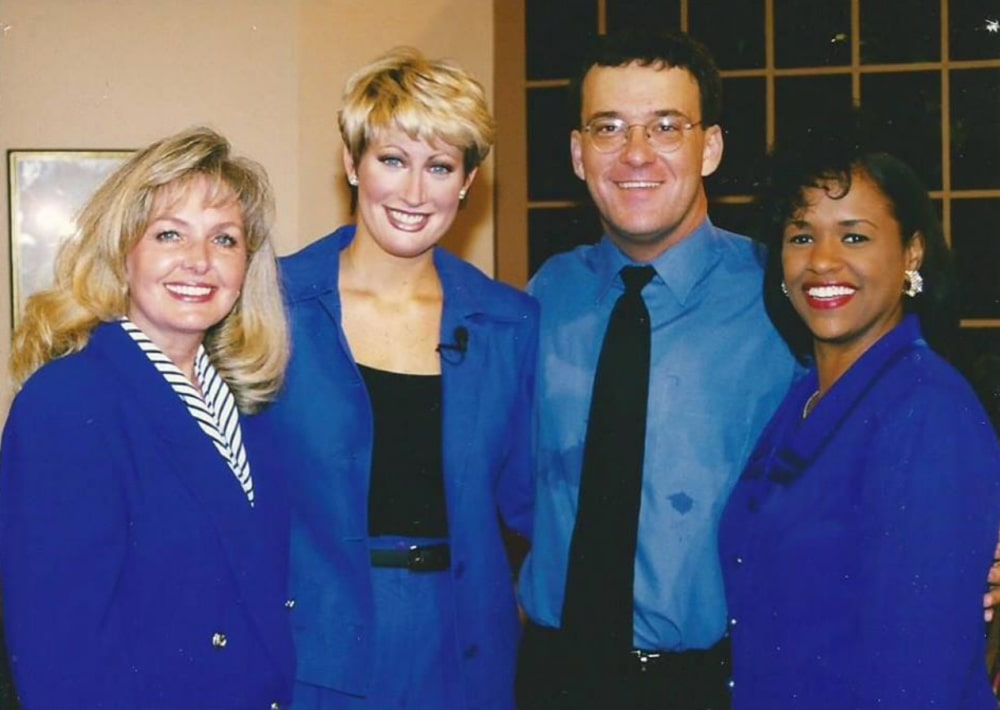 Producer Greg West with the three original hosts of "Friends & Neighbors" back in 1998: Sherry Tatum, Kim Hardee (Kim Gravel) and Donna Ritchie