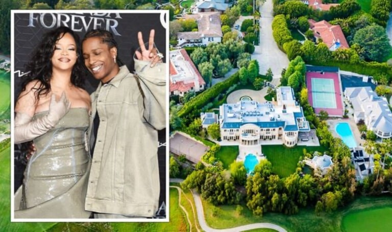 asap rocky and his girlfriend rihanna purchased a $13.5 million beverly hills mansion